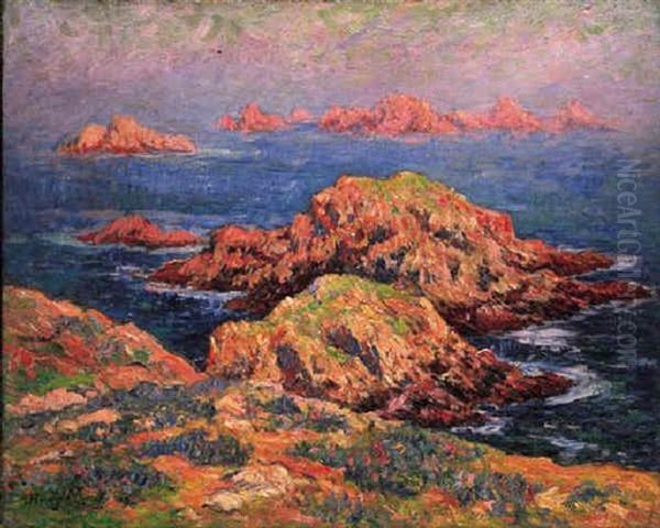 Les Rochers Rouges A Ouessant Oil Painting by Henry Moret