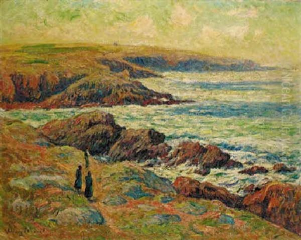 La Cote Pres De Douarnenez Oil Painting by Henry Moret