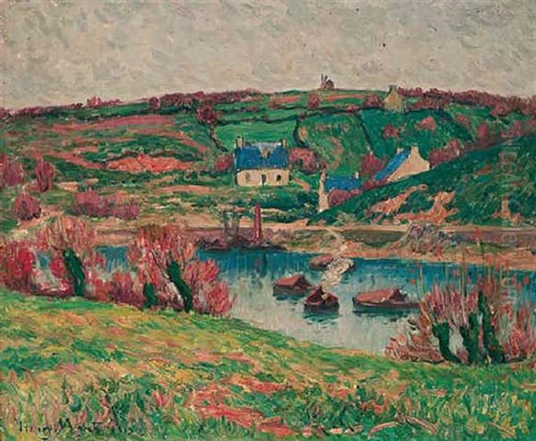 La Riviere A Douaelan Sur Mer Oil Painting by Henry Moret