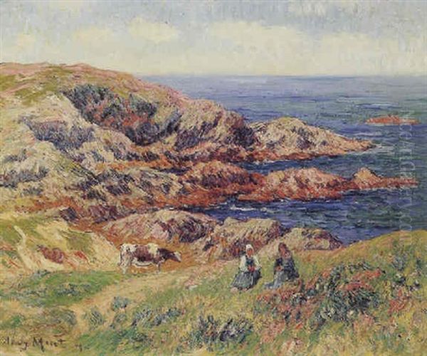 Falaises De Kerserol - Finistere Oil Painting by Henry Moret