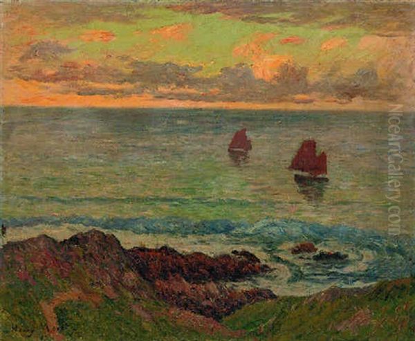 Le Soir A Doelan Oil Painting by Henry Moret