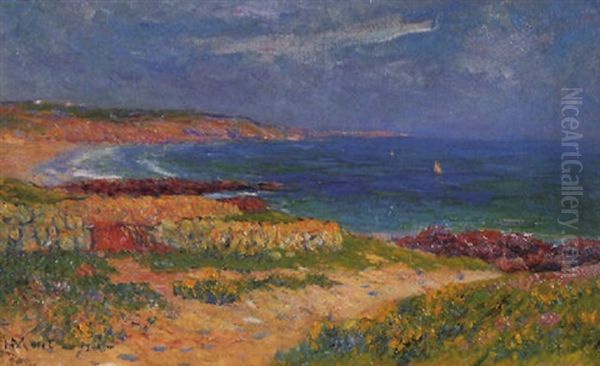 La Plage De Raguenec, Finistere Oil Painting by Henry Moret