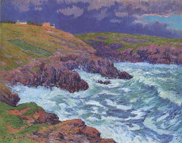 L'orage, Cote Du Finistere Oil Painting by Henry Moret