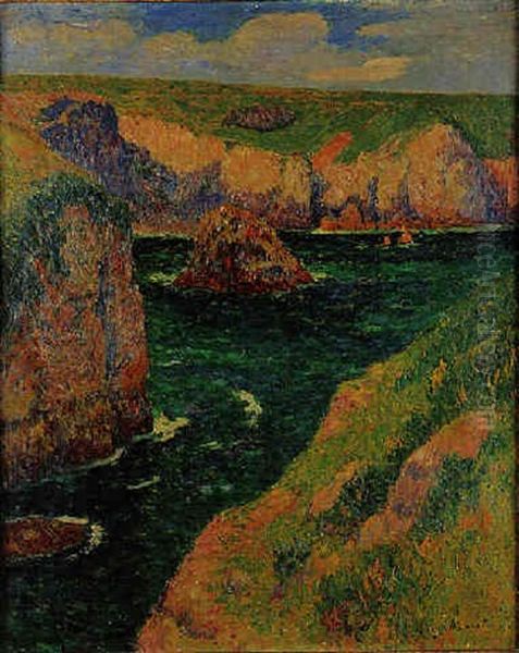 Falaises En Bretagne Oil Painting by Henry Moret