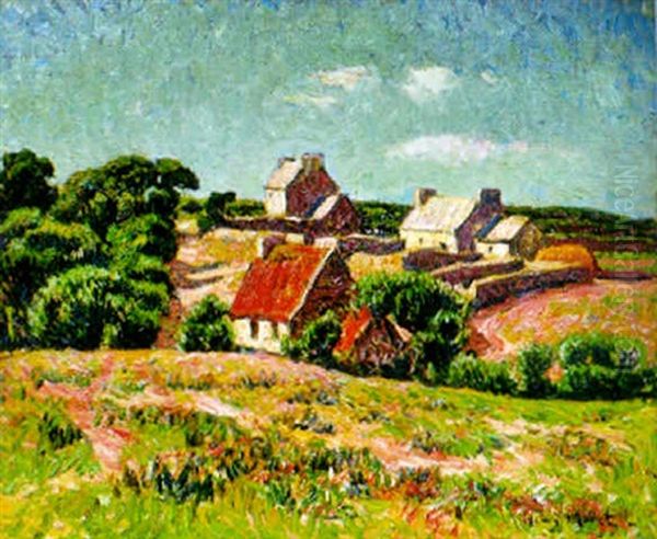 Hameau Pres De Doelan Oil Painting by Henry Moret