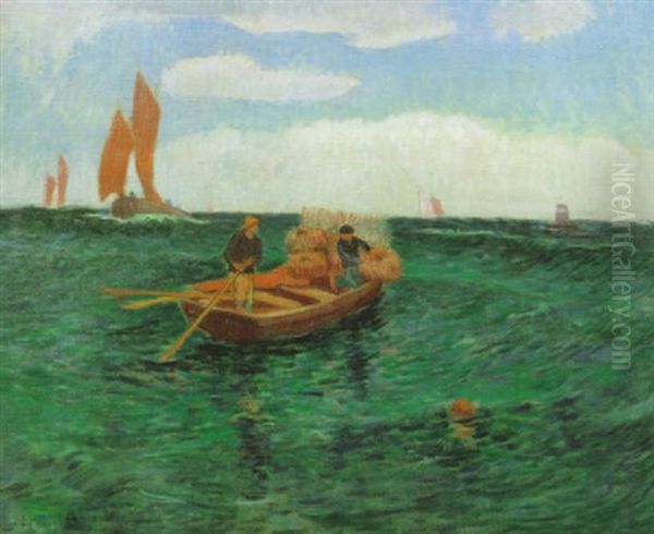 La Peche Au Homard Oil Painting by Henry Moret