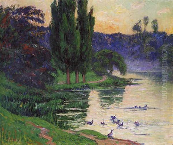 La Mare Aux Canards Oil Painting by Henry Moret