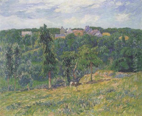 Village Pres De Clohars Oil Painting by Henry Moret