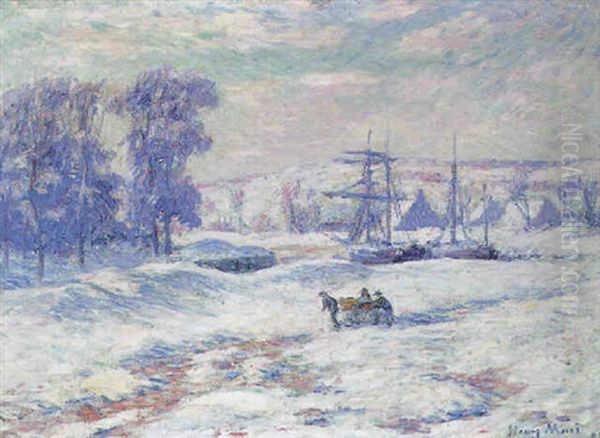 La Neige A Quimper Oil Painting by Henry Moret