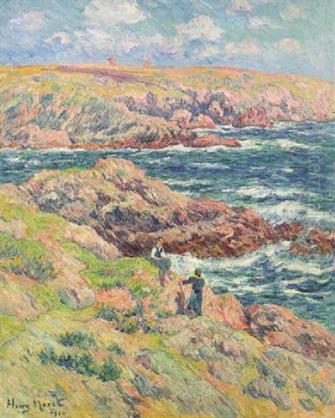 Falaise De Clohars Carnoet, Finistere Oil Painting by Henry Moret