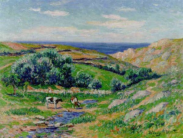 Une Vallee En Sedaine, Baie De Douarnenez Oil Painting by Henry Moret