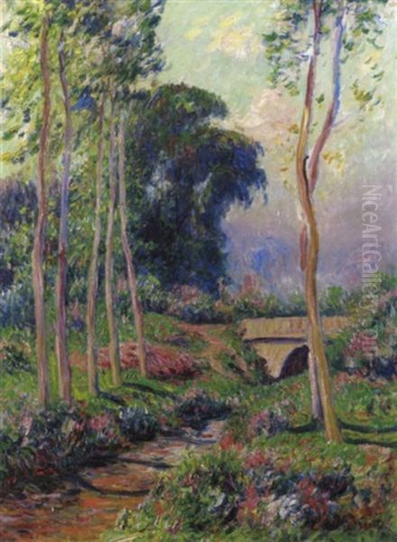 Ruisseau Aux Grands Peupliers Oil Painting by Henry Moret