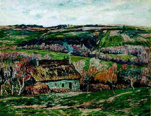 Chaumiere A Clohars Oil Painting by Henry Moret