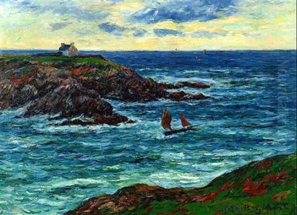 Voiliers Au Large De Douellan Oil Painting by Henry Moret