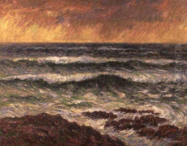 Effet De Vagues Oil Painting by Henry Moret