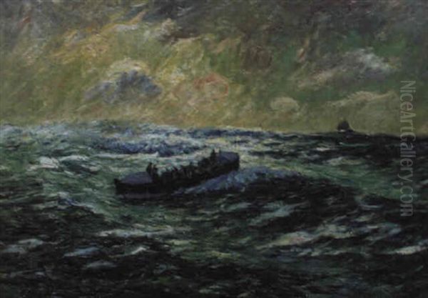 Le Bateau De Sauvetage A Audierne Oil Painting by Henry Moret