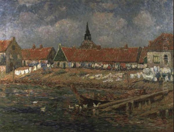 Maisons A Volendam, Hollande Oil Painting by Henry Moret