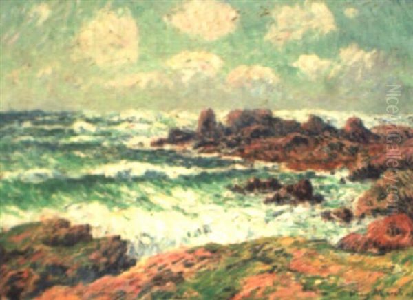 Vue De Ouessant - Le Pern Oil Painting by Henry Moret