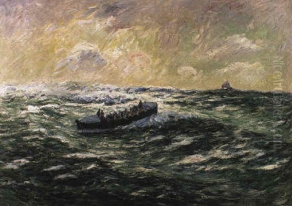 Le Bateau De Sauvetage A Audierne Oil Painting by Henry Moret