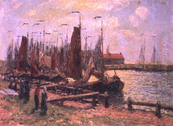 Les Voiliers A Quai Oil Painting by Henry Moret