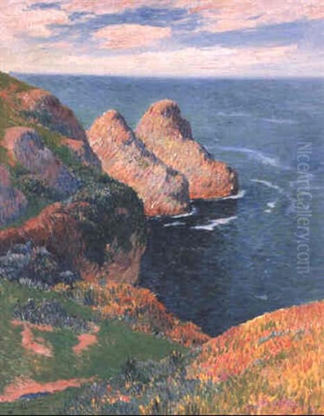 Les Falaises Au Bord De La Mer Oil Painting by Henry Moret