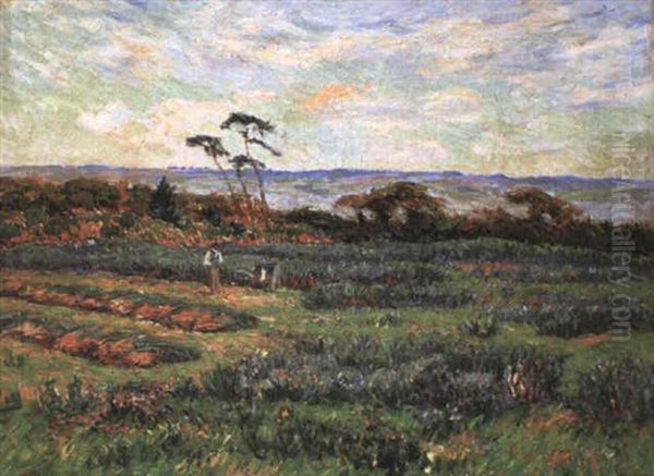 Paysans Dans Une Lande Oil Painting by Henry Moret