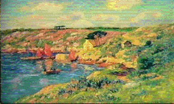 La Riviere De Merrien, Finistere Oil Painting by Henry Moret