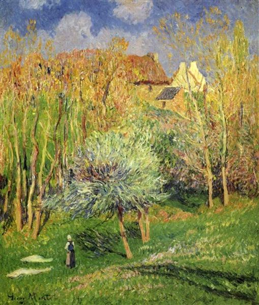 Vallon Au Printemps, Bretagne Oil Painting by Henry Moret