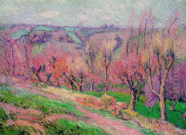 Paysage A Pont Aven Oil Painting by Henry Moret