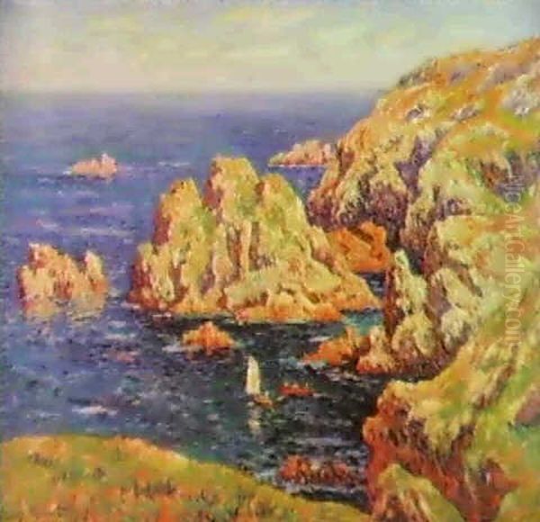 Falaises Du Cap Buc A Douarnenez, 1911 Oil Painting by Henry Moret