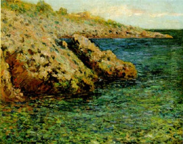 Les Rochers Oil Painting by Henry Moret