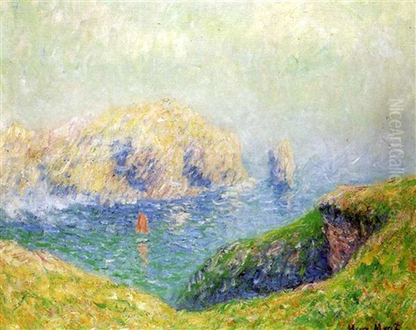 La Voile Rouge Oil Painting by Henry Moret