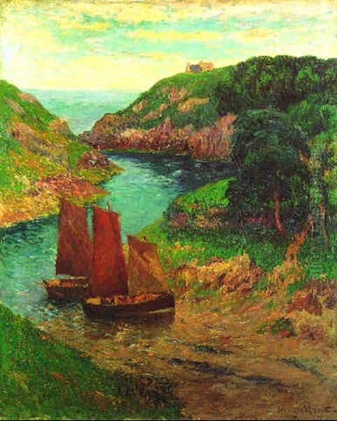 Le Port De Brigneau, Finistere Oil Painting by Henry Moret