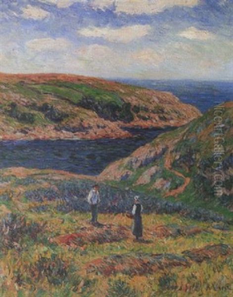 Falaise De Clohars, Finistere Oil Painting by Henry Moret