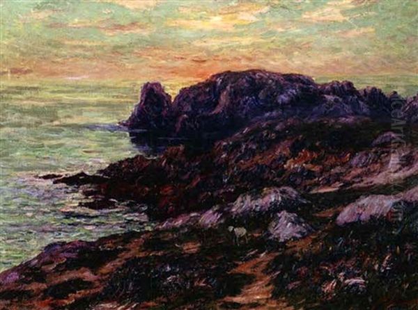 Ile D'ouessant, Finistere Oil Painting by Henry Moret