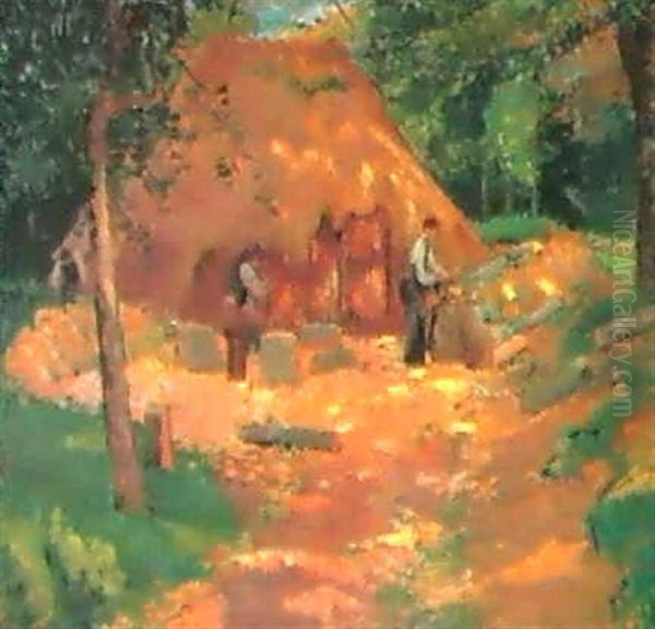 Les Sabotiers Oil Painting by Henry Moret