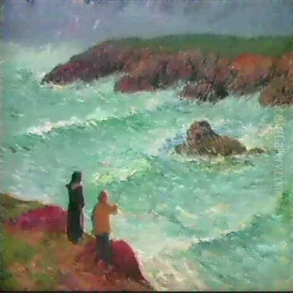 Les Falaises Pres De La Mer Oil Painting by Henry Moret