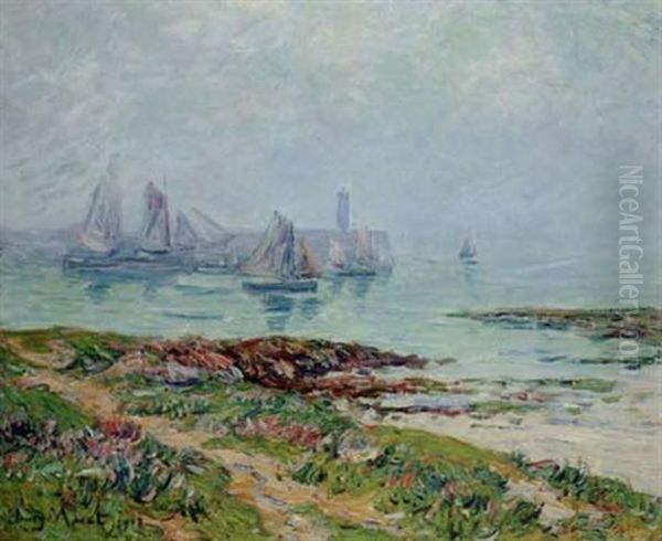 Jour De Brume A Dielette (manche) Oil Painting by Henry Moret