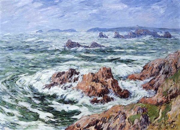 Les Roches Rouges En Bretagne Oil Painting by Henry Moret