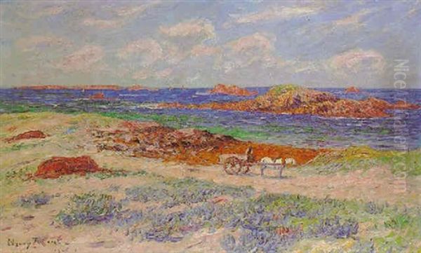 Gros Temps A Raguenau Pres De Pont Aven Oil Painting by Henry Moret