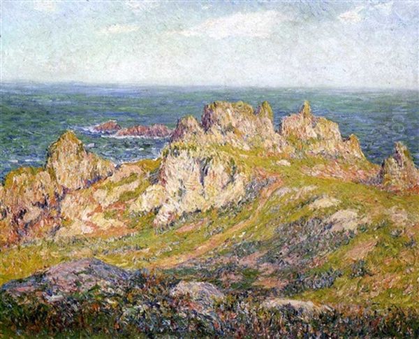 Rochers Au Bord De La Mer Oil Painting by Henry Moret