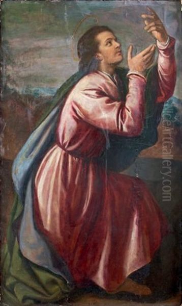 Saint Jean L'evangeliste (in 2 Parts) Oil Painting by  Moretto da Brescia