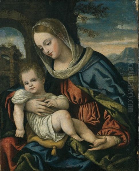 The Madonna And Child Oil Painting by  Moretto da Brescia