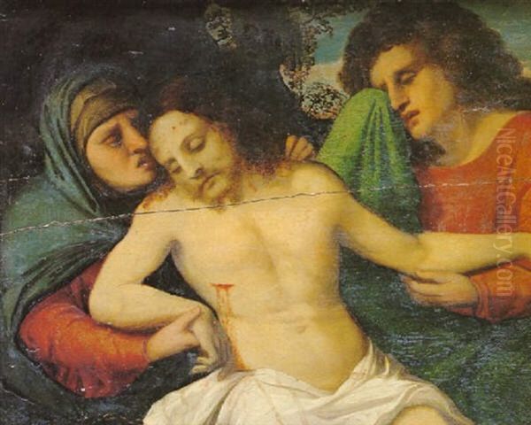 La Deploration Du Christ Oil Painting by  Moretto da Brescia