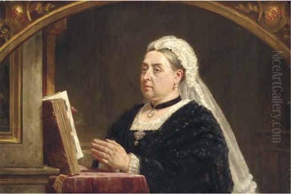 Queen Victoria, A Jubilee Portrait Oil Painting by Alfred Morgan