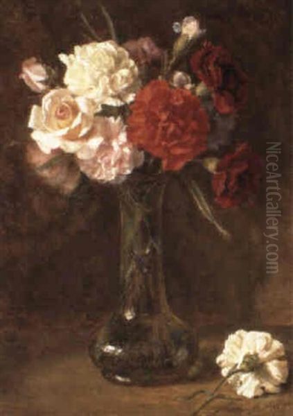 Carnations Oil Painting by Alfred Morgan