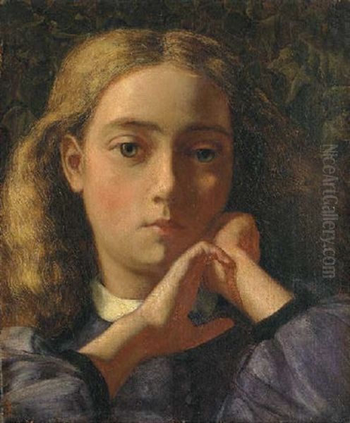 Portrait Of Mary De Morgan (?) Oil Painting by Evelyn de Morgan