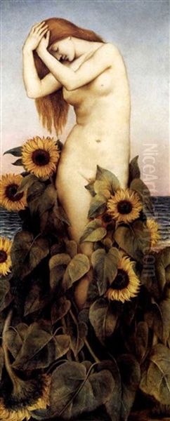 Clytie Oil Painting by Evelyn de Morgan