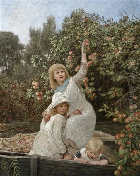 Picking Apples Oil Painting by Frederick Morgan