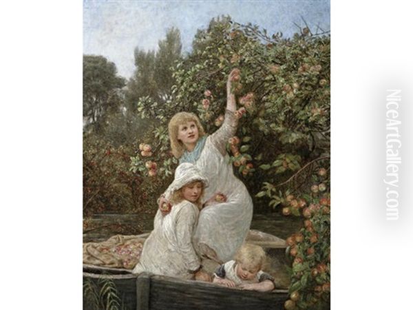 Picking Apples Oil Painting by Frederick Morgan